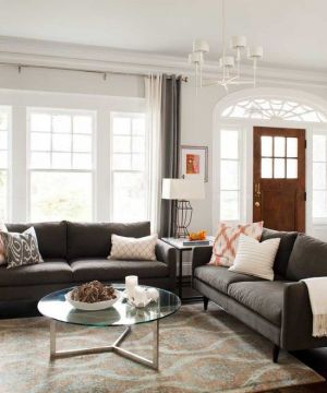 美式客厅地毯贴图装修效果图大全2025图片