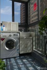 2023美式小户型阳台洗衣机装修效果图片