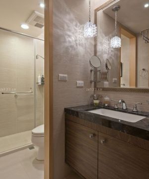 经典145平房屋美式浴室柜装修实景图片