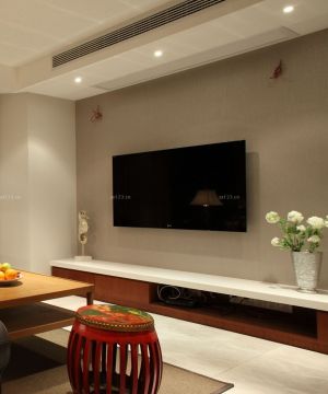 家装客厅中式电视背景墙设计效果图片
