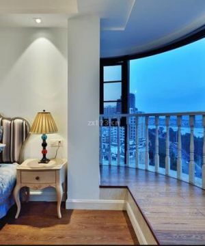145平房屋卧室美式风格阳台效果图片欣赏