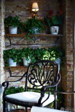 家庭景观阳台美式花园休闲椅装修效果图