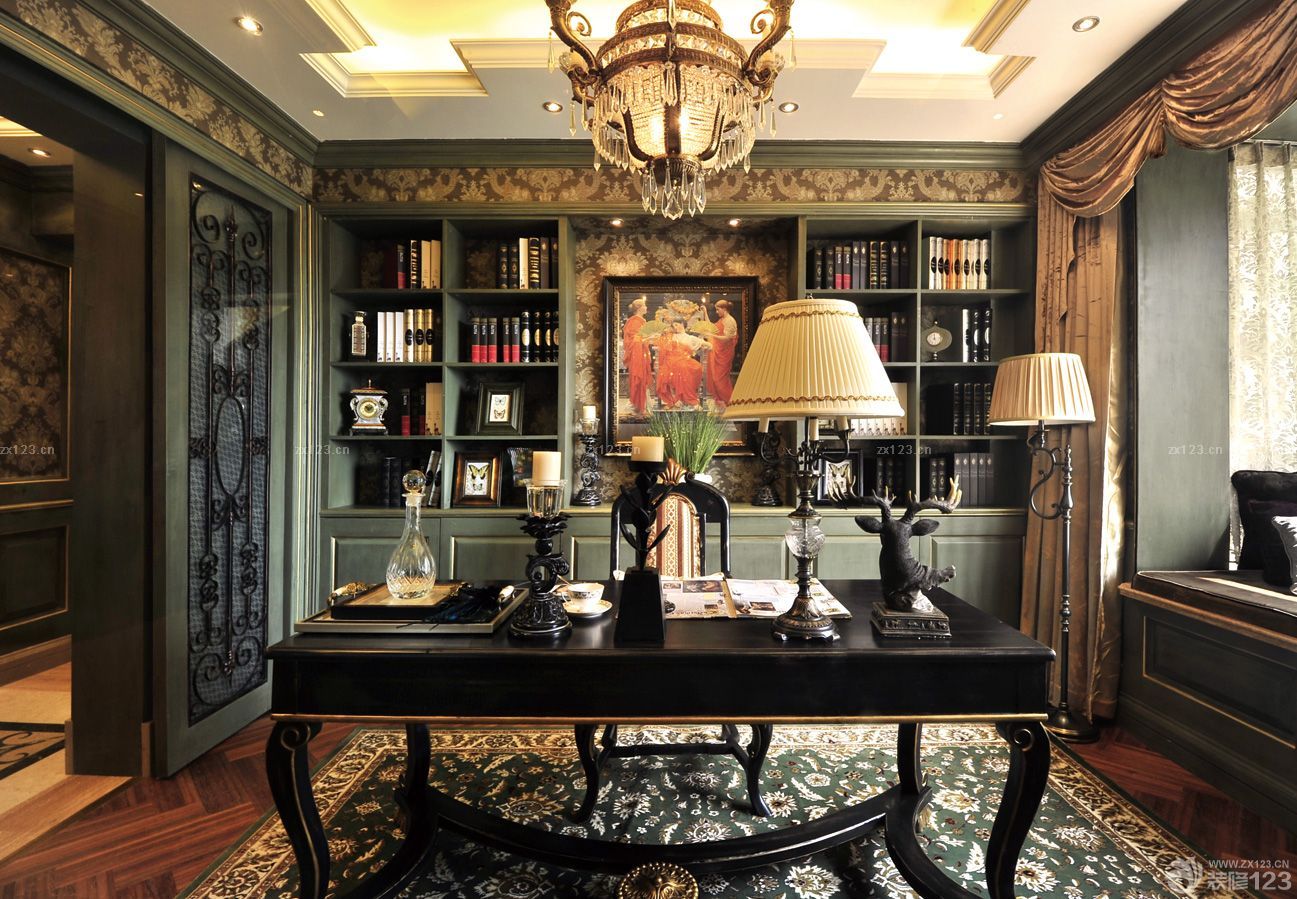 2025顶级家庭书房实木家具设计效果图大全
