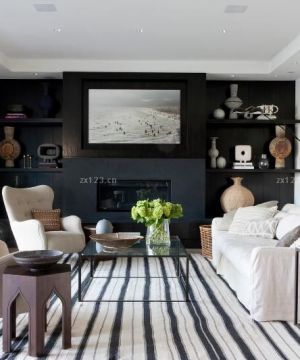 2023家庭客厅休闲白色美式沙发装修图片