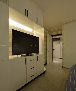 家庭主卧室简约电视柜设计效果图片