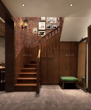 2023现代中式家装楼梯设计效果图