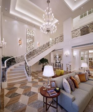 2025家庭客厅楼梯设计效果图片欣赏