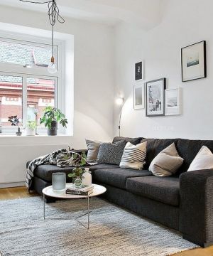 现代北欧风格多人沙发摆放效果图欣赏