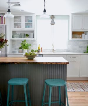 美式家居装修风格开放式厨房吧台设计案例大全