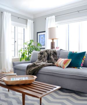 2025家庭客厅美式布艺沙发装修实景图欣赏