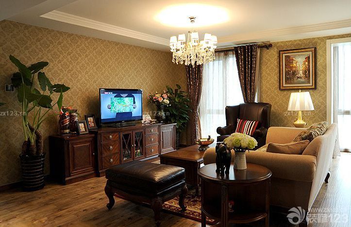 美式住宅客厅装修设计效果图欣赏