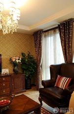 2025美式乡村风格客厅窗帘装饰图片大全