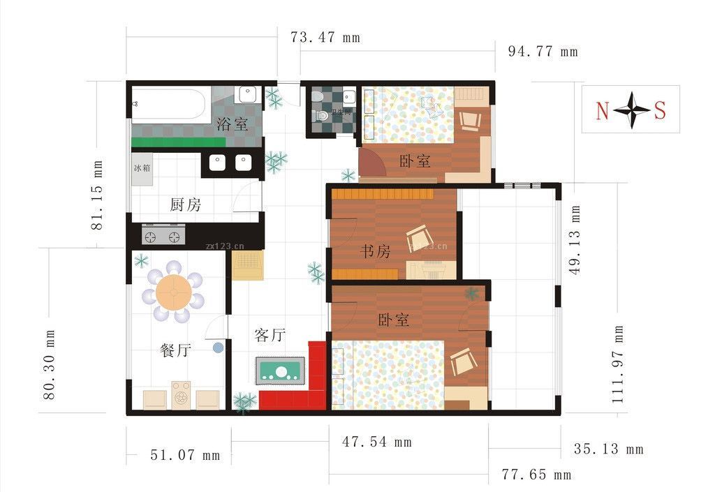 2023最新三室一厅户型图
