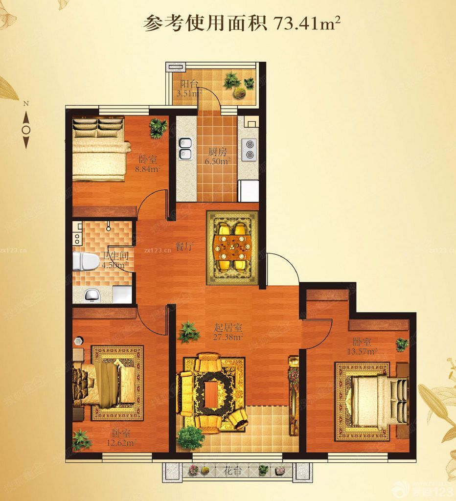 2025最新三室一厅一卫户型图