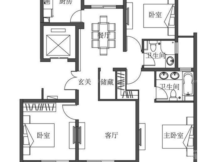 2025温馨三室一厅户型图欣赏