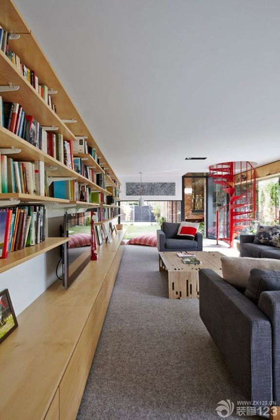 创意家居大客厅简约电视柜装修实景图欣赏