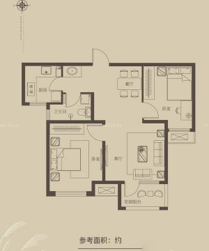 经典2025两室两厅一卫户型图