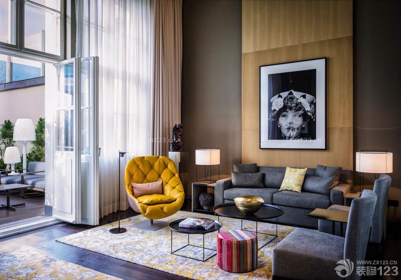 2025最新美式现代客厅装修实景图大全