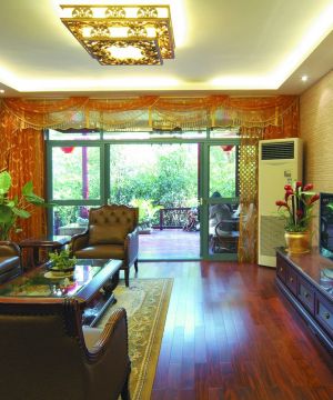 2023东南亚风格室内客厅装修样板间图片