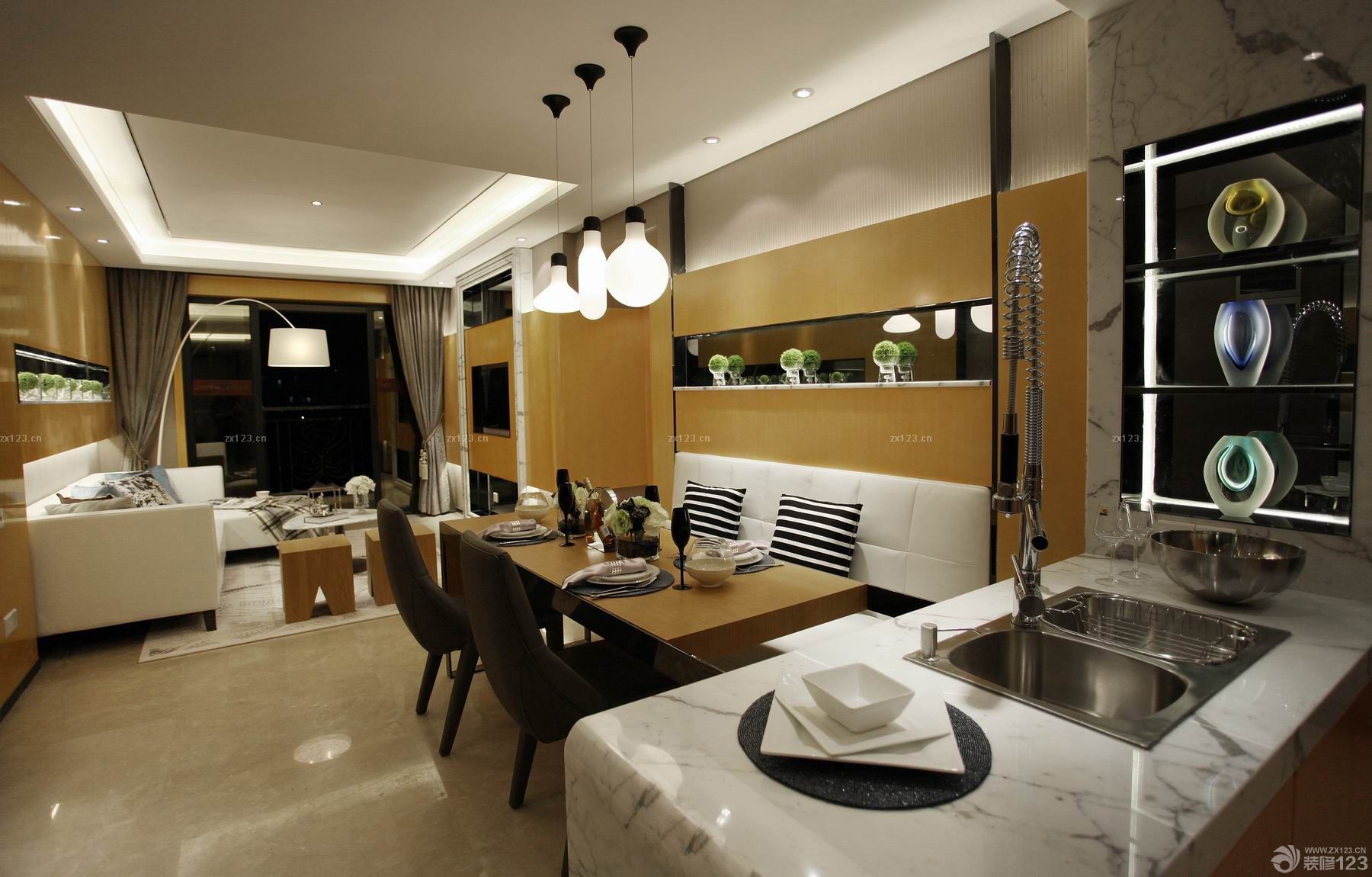 2025时尚餐厅现代简约风格家具装修图片