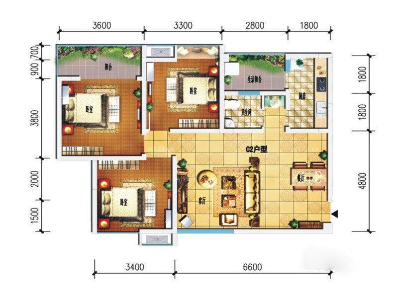 2025新房三室一厅平面图