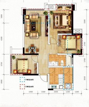 2025家装三室一厅平面图片欣赏