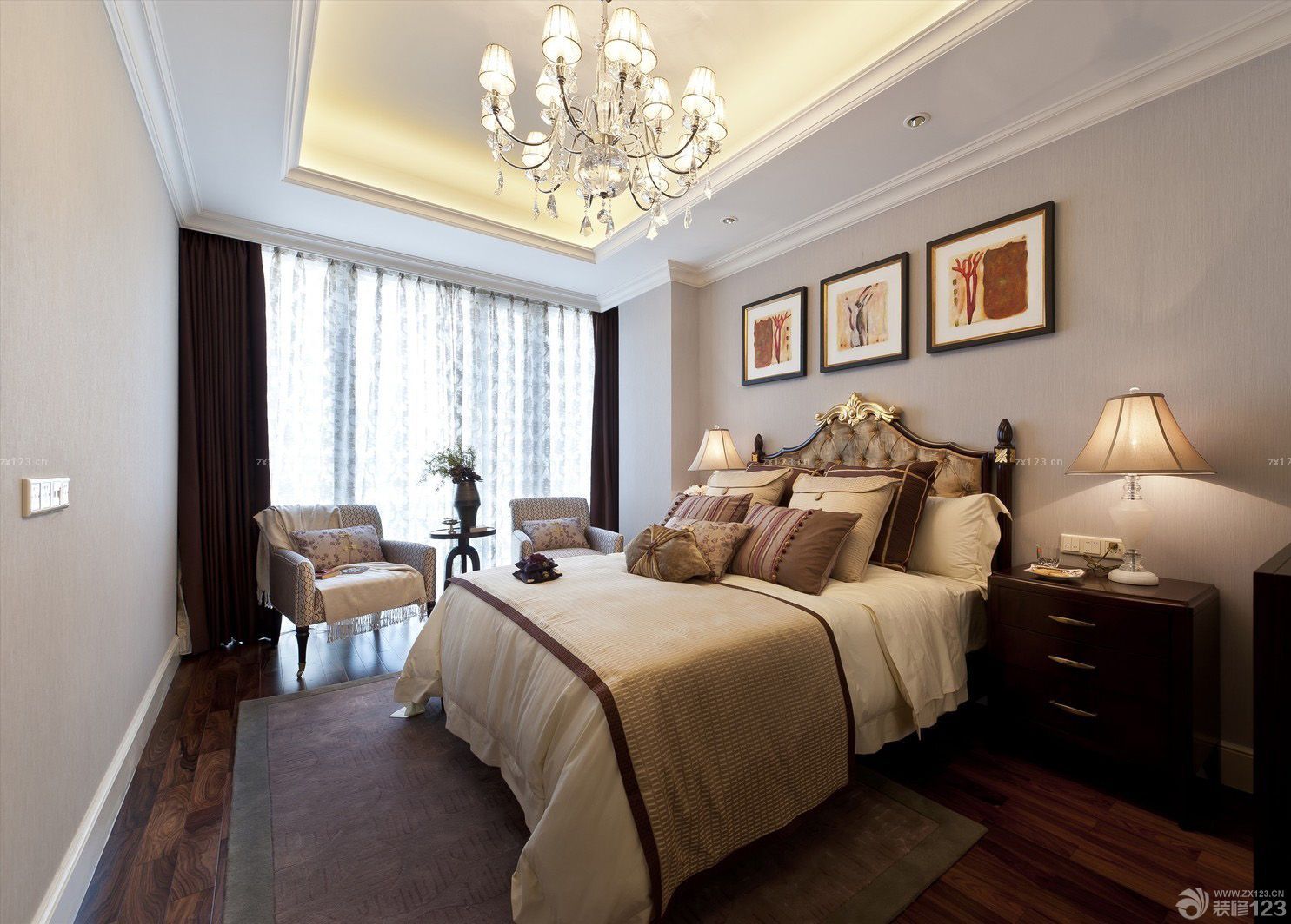 2025美式室内卧室吊顶设计效果图