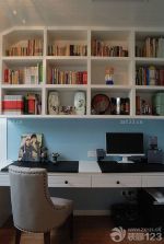 2023最新美式家装写字台书柜组合装修效果图片