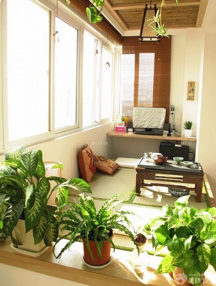 日式室内阳台吊顶装修效果图