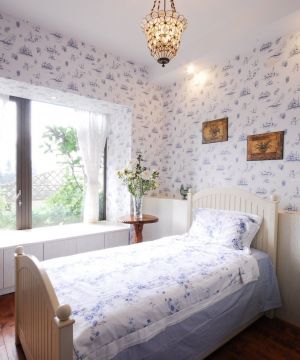 小清新卧室地中海风格窗帘设计图片大全