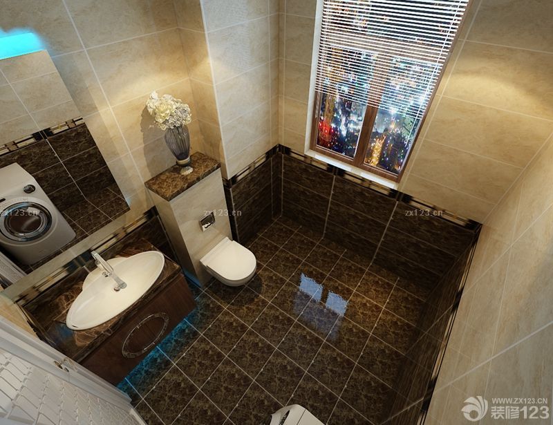 主卧室卫生间瓷砖样板间装修效果图