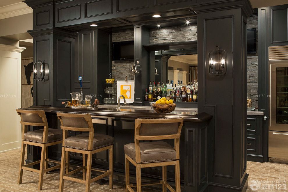 2025美式家居吧台酒架装修图片