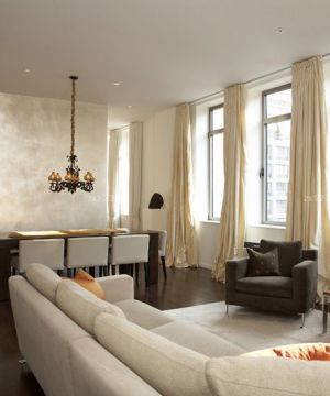 2025最新现代小客厅白色美式沙发摆放图片