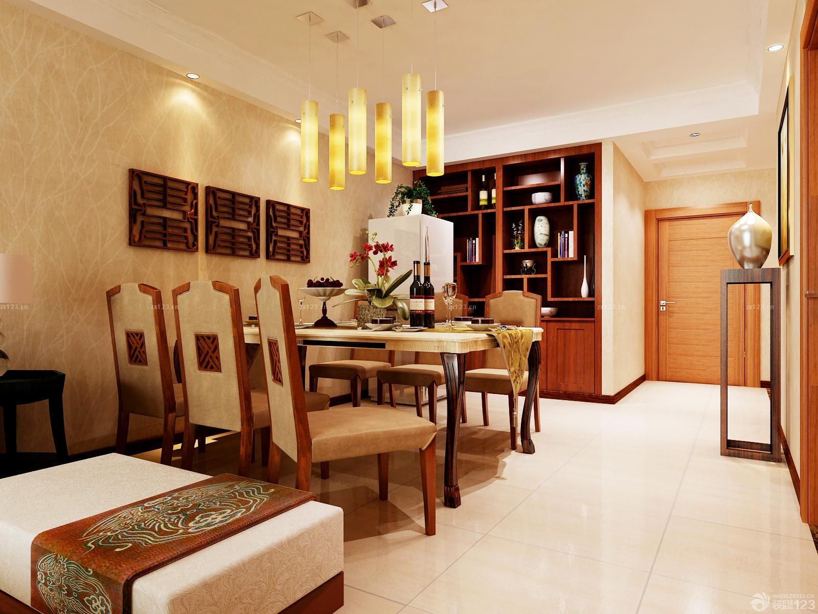 两室一厅一厨一卫东南亚风格吊灯装修图片欣赏