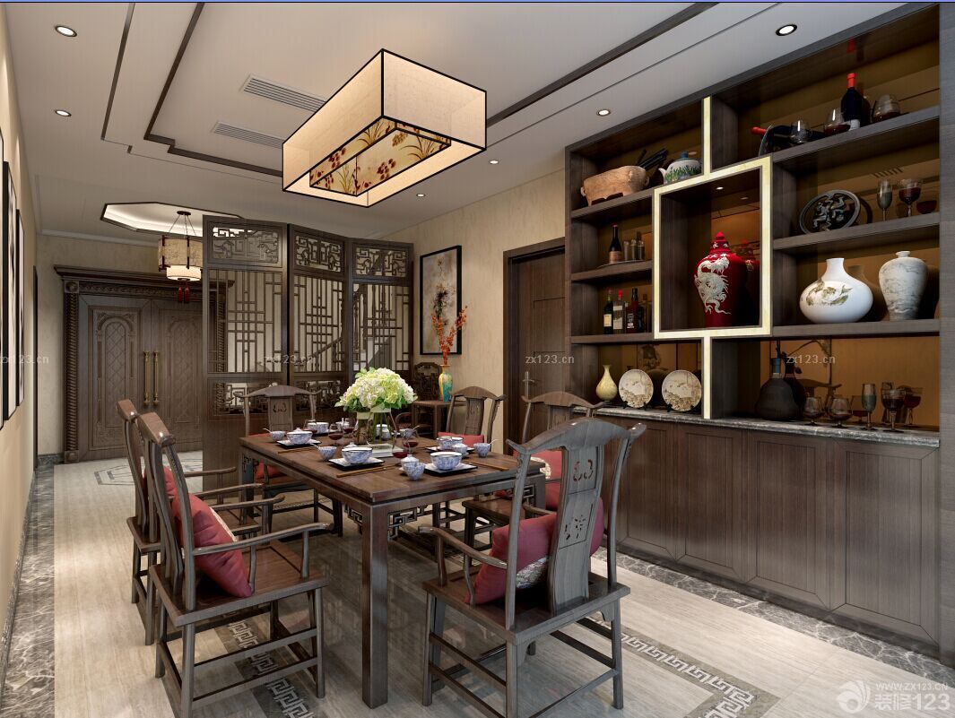 2025餐厅博古架设计效果图欣赏
