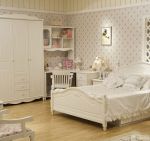 韩式田园风格卧室花纹壁纸装修图片大全