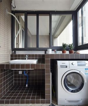 最新70平米房子阳台洗衣机装修实景图大全