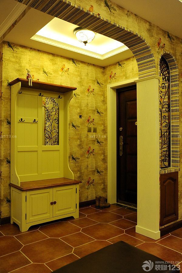 美式田园风格进门玄关鞋柜效果图片大全