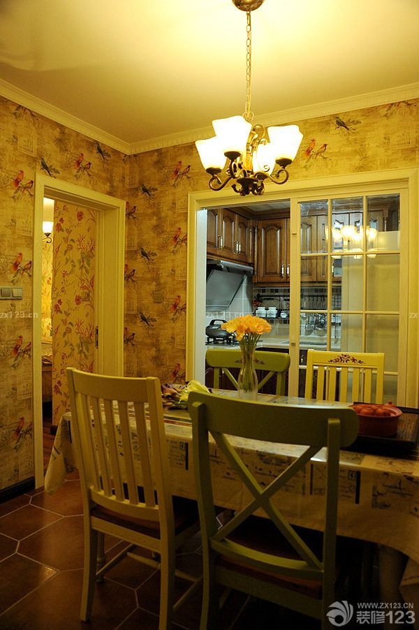 田园风格厨房餐厅隔断设计效果图片大全