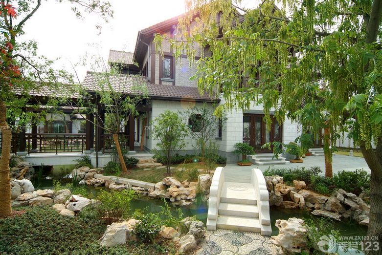 中式花园别墅外观装修效果图欣赏