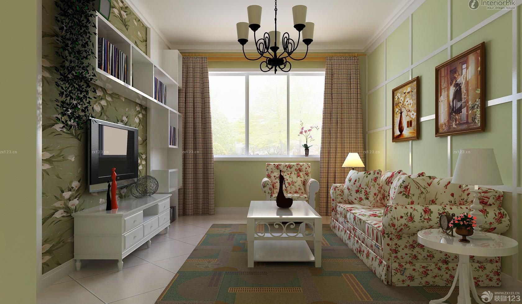 110平米房屋客厅田园风格电视柜摆放效果图