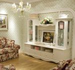 90平二室一厅韩式田园风格客厅电视柜摆放图片大全