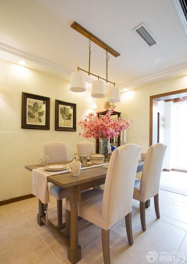 2025家装餐厅美式田园餐桌设计图片
