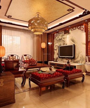 中式新古典风格边几设计图片大全2025