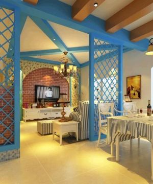 地中海风格客厅进门玄关隔断装修设计图片大全