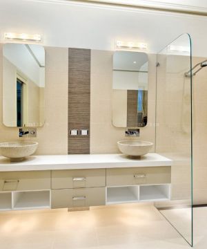 125平方房屋洗手间隔断设计效果图片欣赏
