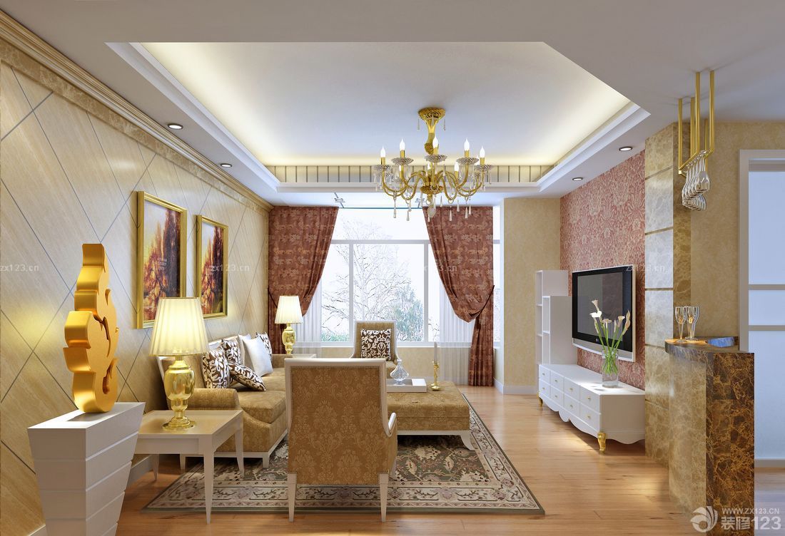 简欧混搭风格一室一厅装修案例大全2025