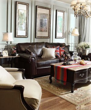 最新75平两居室美式沙发混搭装修图片