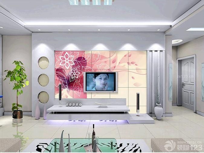 2023最新现代家居艺术瓷砖电视背景墙装修图片