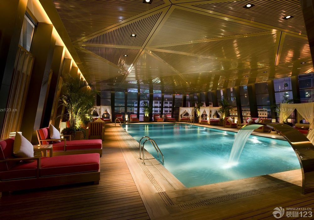 大型酒店装潢游泳池设计效果图大全